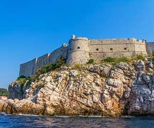 Dubrovnik city walls, seaside, Croatia