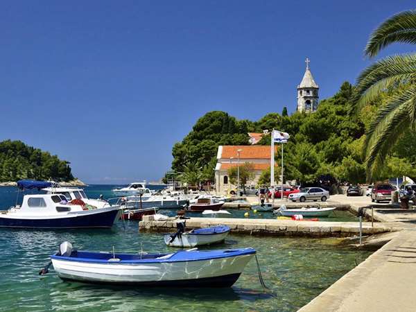 Seafront with Anchored Boats, Cavtat, Croatia