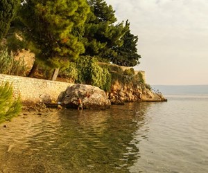 Sunset seascape at Bol town on Brac island