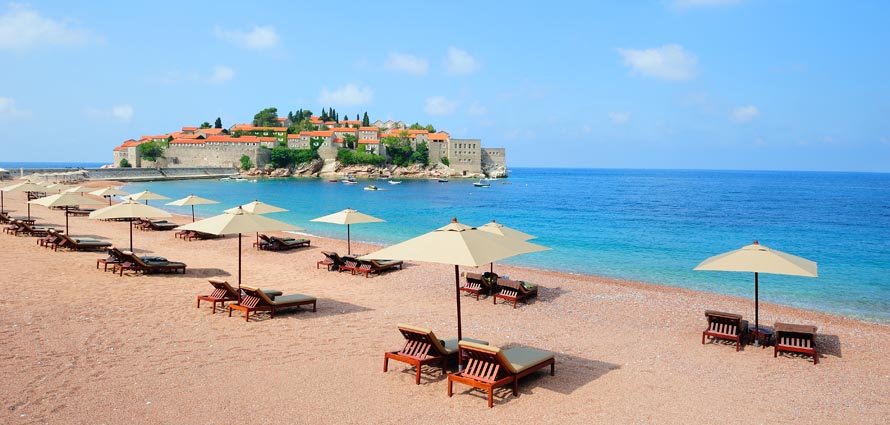 Beach near Sveti Stefan, Budva