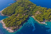 Aerial panorama, Kolocep Island, Croatia