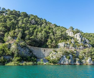 Stone cliffs and Krka river, Krka NP