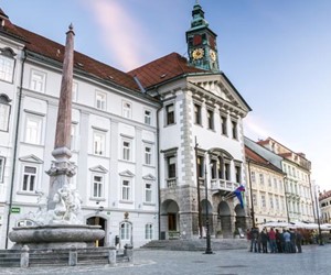 Town Hall and Robba's fountain, Ljubljana