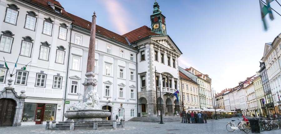 Town Hall and Robba's fountain, Ljubljana