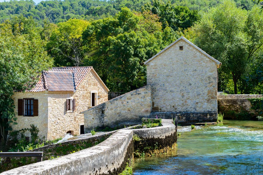 Old mill next to Krka river, Krka NP