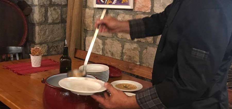 Niko serving the soup course