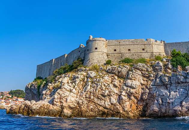 Dubrovnik city walls, seaside, Croatia