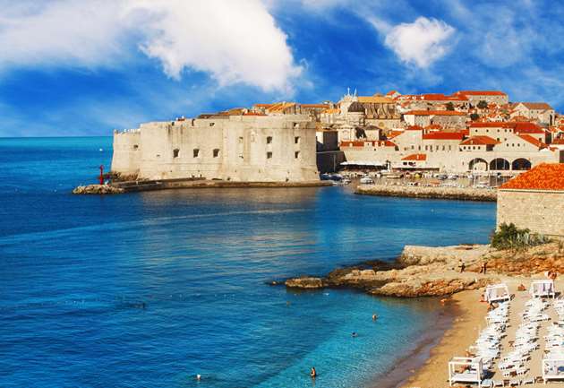 Dubrovnik from Banje beach, Croatia