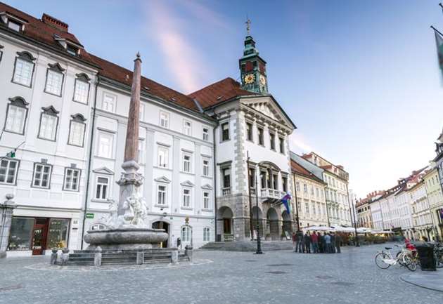 City square in Ljubljana, Slovenia
