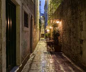 Stone paved street in Split, Croatia