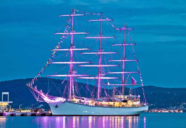 Sailboat docked for the night, Zadar