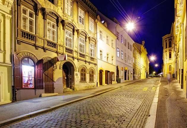 Street at night, Zagreb, Croatia