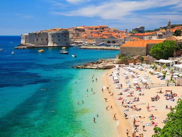 Banje Beach in Dubrovnik, Croatia