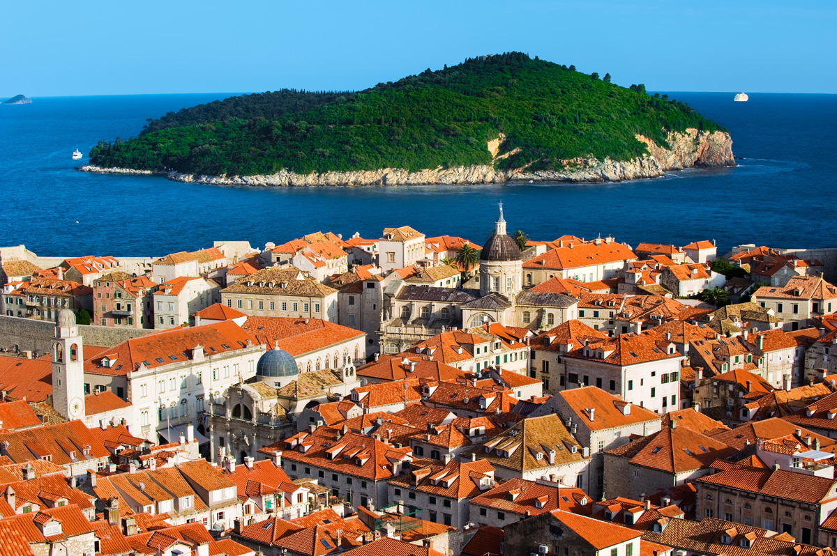 Dubrovnik with Island of Lokrum, Croatia