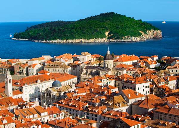 Dubrovnik with Island of Lokrum, Croatia