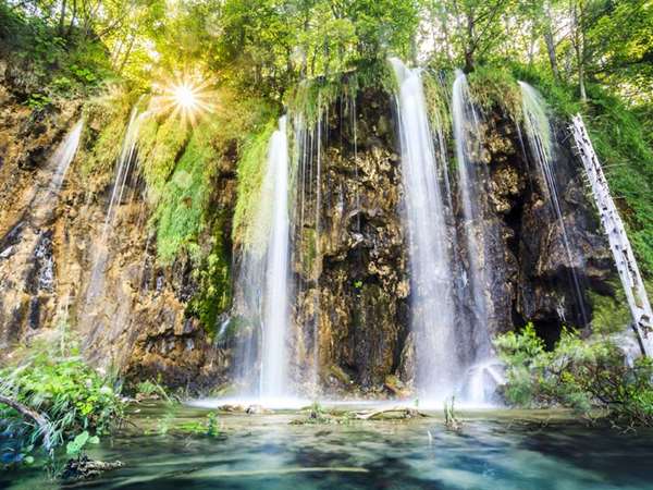 beautiful waterfall at Plitivce Lakes national park, Croatia