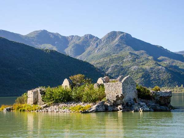Grmozur Prison Fortress on Shkoder Lake, Albania