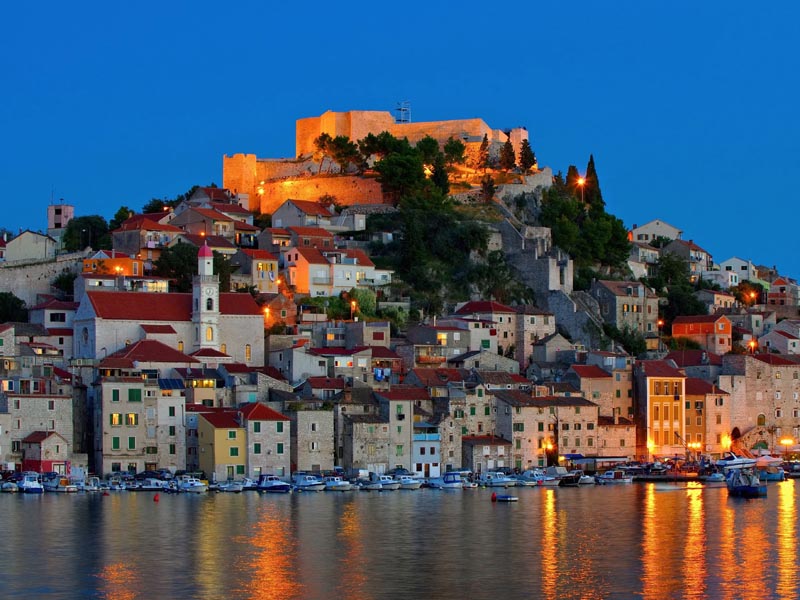 Sibenik at night, Croatia.