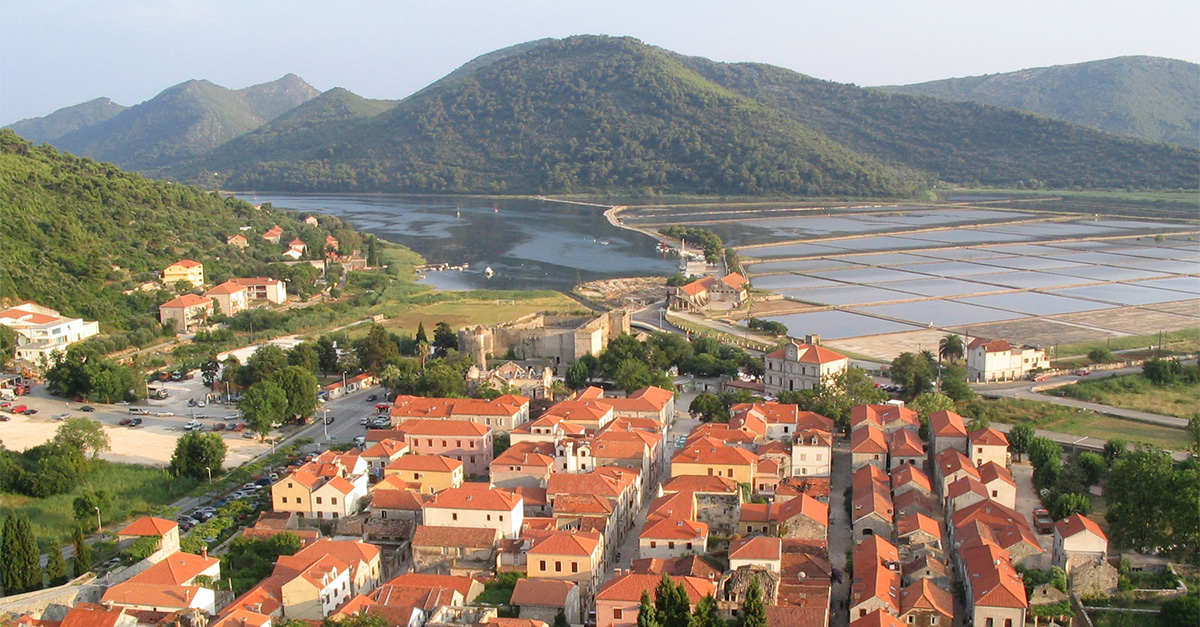 Aerial view of Ston, Croatia